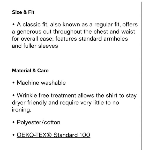 Men's Big & Tall Classic/ Regular Fit Wrinkle Free Poplin Solid Dress Shirt - Picture 6 of 7